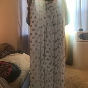 Navy blue and whit flowing skirt